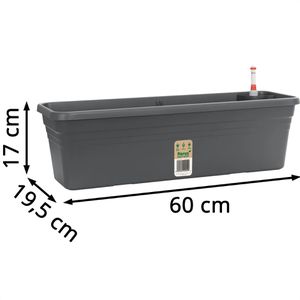Produktbild für Blumenkasten Florus Mediterran 60, anthrazit
