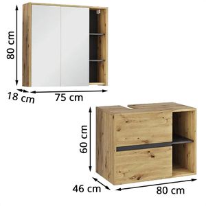 Produktbild für Badmöbel-Set Vicco Viola, artisan eiche, 4-teilig