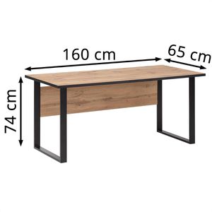 Produktbild für Schreibtisch Möbelpartner Serie 2000, eiche / schwarz