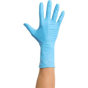 Produktbild für Einmalhandschuhe MaiMed nitril LG PF, blau, 100 Stück