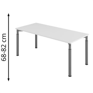 Schreibtisch Hammerbacher Y-Serie, lichtgrau / graphit