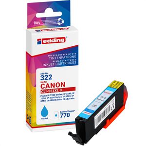 Tinte Edding EDD-322 für Canon CLI-551C XL