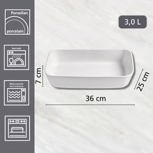 Produktbild für Auflaufform Ritzenhoff&amp;Breker XXL, weiß, aus Porzellan
