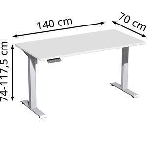 Produktbild für Schreibtisch Geramöbel Elevate Home, lichtgrau / silber