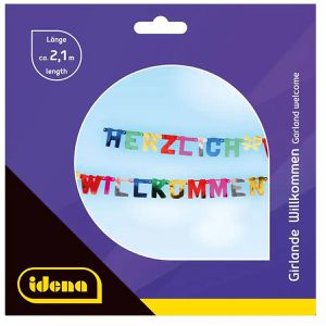 Produktbild für Girlande Idena 30313 Herzlich Willkommen 2,1m