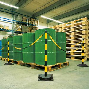 Produktbild für Absperrpfosten Moravia GUARDA, schwarz/gelb, aus Kunststoff