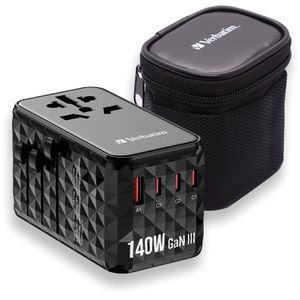Produktbild für Reiseadapter Verbatim UTA-10 Universal, GaN, 140W
