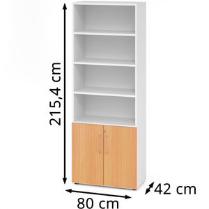 Produktbild für Kombischrank Hammerbacher Serie 9 Advanced, buche / weiß