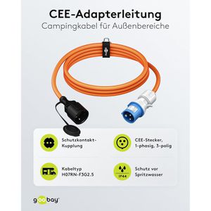 Produktbild für CEE-Adapter Goobay 76223, Länge 1,5 m