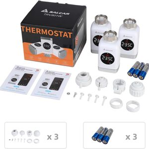 Produktbild für Heizkörperthermostat SALCAR TRV801W, App-fähig