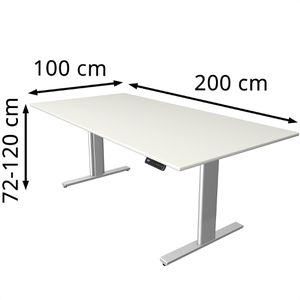 Produktbild für Schreibtisch Kerkmann Move 3 Tube, weiß / silber