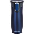Isolierbecher Contigo West Loop, 470 ml hält 4h warm, Edelstahl doppelwandig, blau