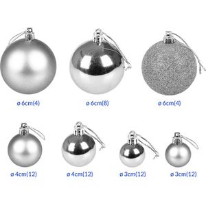 Produktbild für Weihnachtskugeln Deuba 103311, silber