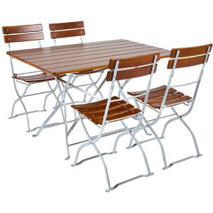 Bistrotisch RUKU1952 TRE80S4NU, wetterfest, eckig, 5-teilig