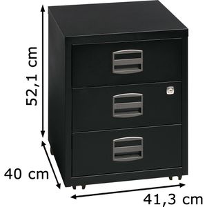 Produktbild für Rollcontainer Bisley-Home PFA, aus Metall, schwarz