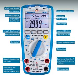 Produktbild für Multimeter PeakTech P 3690, digital, RMS