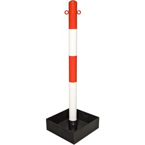 Produktbild für Absperrpfosten Moravia EXTERN, rot/weiß, aus Metall