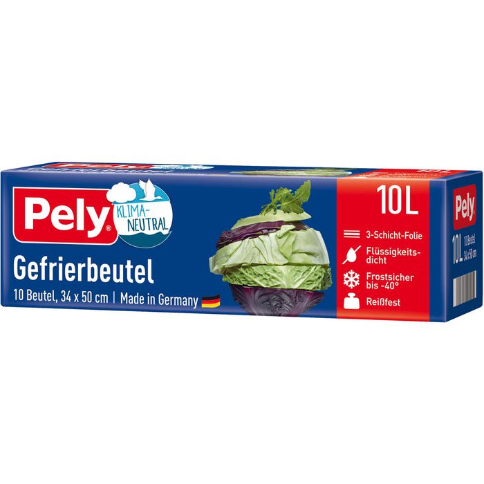 Pely Gefrierbeutel 2 Liter – 30 Stück, Extrem Reißfest, 3-Schicht-Coex-Folie, Made In Germany, Klimakompensiert