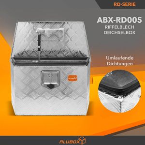 Produktbild für Deichselbox ALUBOX-Alukiste ABX-RD005, Aluminium Riffelblech