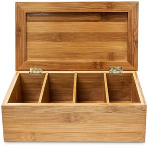 Produktbild für Teebox Relaxdays 10018875, für Teebeutel, natur, aus Bambus