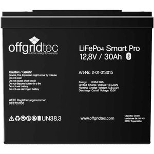 Offgridtec Solarbatterie 12,8/30 Smart, LiFePO4, 12V, mit Bluetooth, 30Ah –  Böttcher AG
