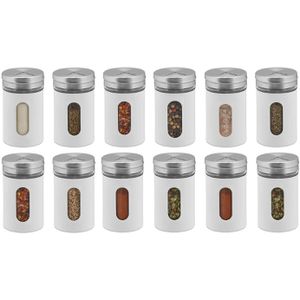Produktbild für Gewürzgläser Relaxdays aus Glas, mit Edelstahlmantel &amp; -deckel