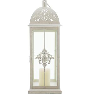 Laterne Frank-Flechtwaren Barock, weiß, outdoor