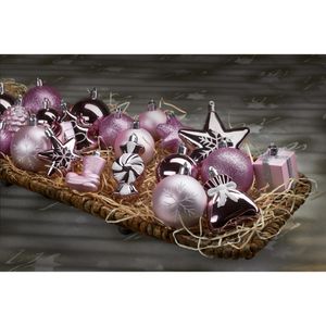 Produktbild für Weihnachtskugeln BRUBAKER 807700, rosa