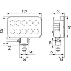 Produktbild für Zusatzscheinwerfer Hella Master 1400, 12 V / 24 V, LED