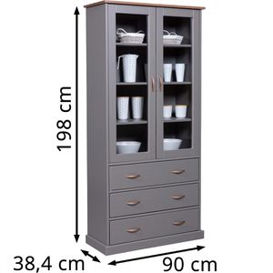 Produktbild für Küchenschrank Inter-Link Westerland, grau, 90 x 198 cm