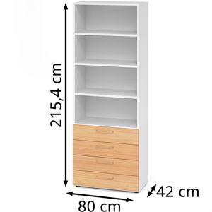 Produktbild für Kombischrank Hammerbacher Serie 9 Advanced, buche / weiß
