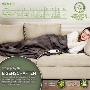 Produktbild für Heizdecke Sinnlein Wärmedecke XXL, braun
