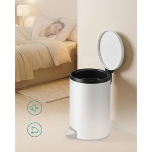 Produktbild für Mülleimer Songmics LTB031WZ02, wolkenweiß