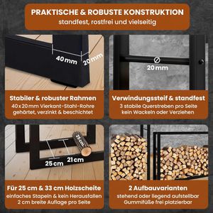 Produktbild für Kaminholzregal Black-Oak Jack, schwarz