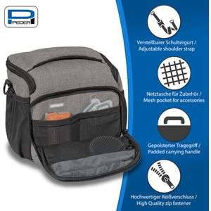 Produktbild für Kameratasche Pedea FASHION Gr. L, aus Polyester, hellgrau
