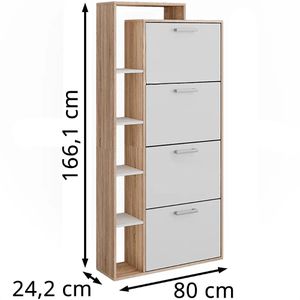 Produktbild für Schuhschrank Vicco Orlando, sonoma eiche / weiß