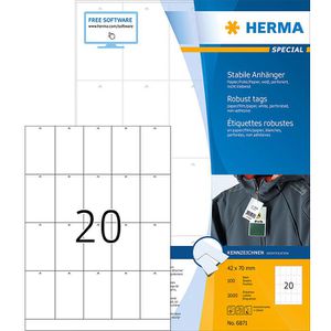 Hängeetiketten Herma 6871, 42 x 70 mm