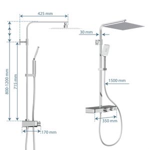Produktbild für Duschsystem Schütte Ocean, verchromt