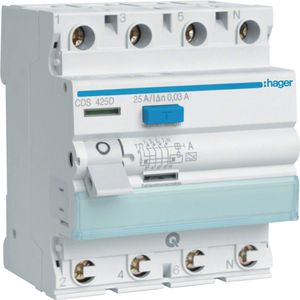 Produktbild für FI-Schutzschalter Hager CDS425D, 30mA, Typ A
