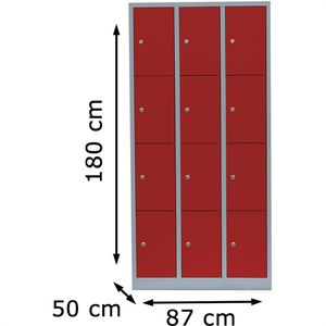 Produktbild für Schließfachschrank ClassiX X-520434, rot