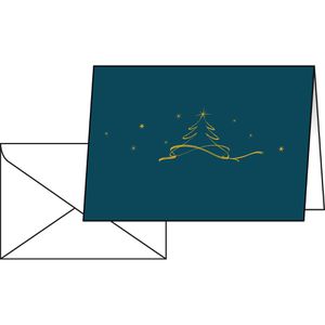 Weihnachtskarte Sigel DS069, Christmas Tree petrol