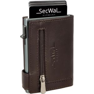Produktbild für Kreditkartenetui SecWal Echt Leder, dunkelbraun, für 10 Karten