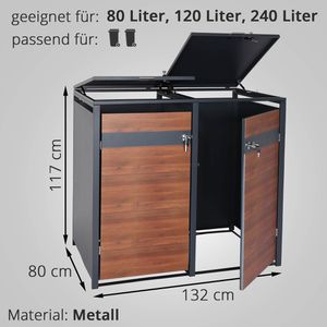 Produktbild für Mülltonnenbox Mendler HWC-J82, Metall