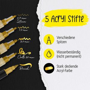 Produktbild für Acrylstifte Online Gold Lettering Set 18517