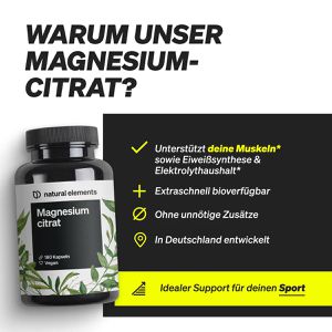 Produktbild für Magnesium natural-elements Citrat, 180 Kapseln