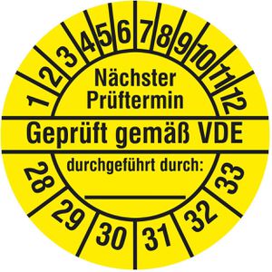 Produktbild für Prüfplaketten Böttcher-AG Nächste Prüftermin geprüft gem. VDE