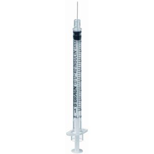 B.Braun Spritze Omnican 40, U-40, 1ml, mit Kanüle, Einweg, steril, 0,3 x 8mm, 100 Stück , 100 Stück