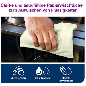 Produktbild für Putztuchrolle Tork Industrie 129243, W1, Recyclingpapier, grün