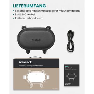 Produktbild für Nackenmassagegerät Nekteck Mini 6D Shiatsu, schwarz, mit Akku