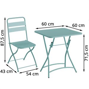 Produktbild für Bistrotisch Feros Breeze, blau, wetterfest, 3-teilig